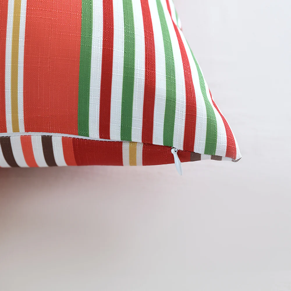 Summer Breeze Outdoor Decorative Accent Cushion -Coral Stripes - Image 2