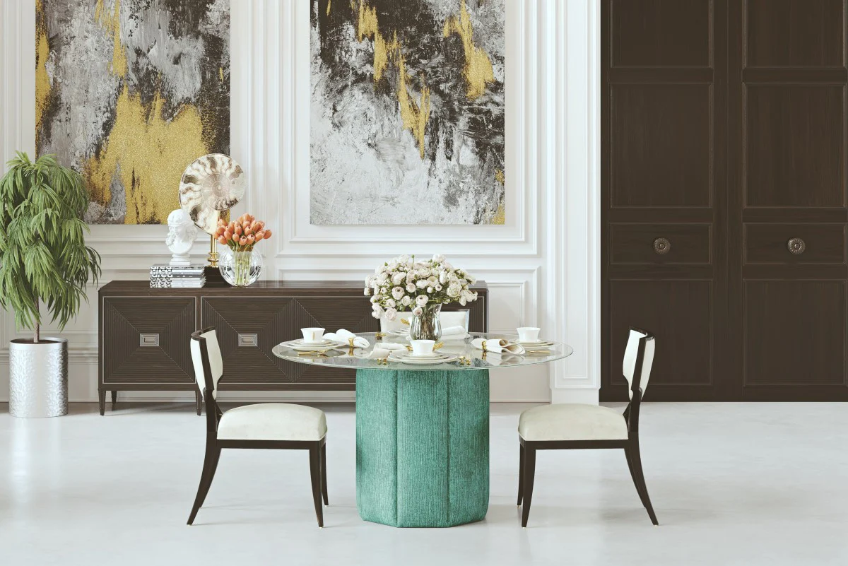 Sundre 54" Round Dining Table - Coastal Green - Image 2