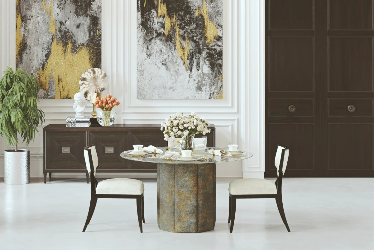 Sundre 54" Dining Table - Oxidised Metal - Image 2
