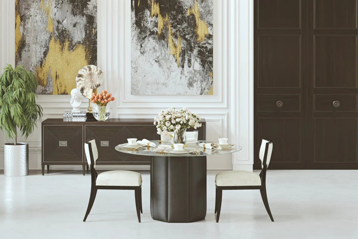 Sundre 54" Round Dining Table - Black - Image 2