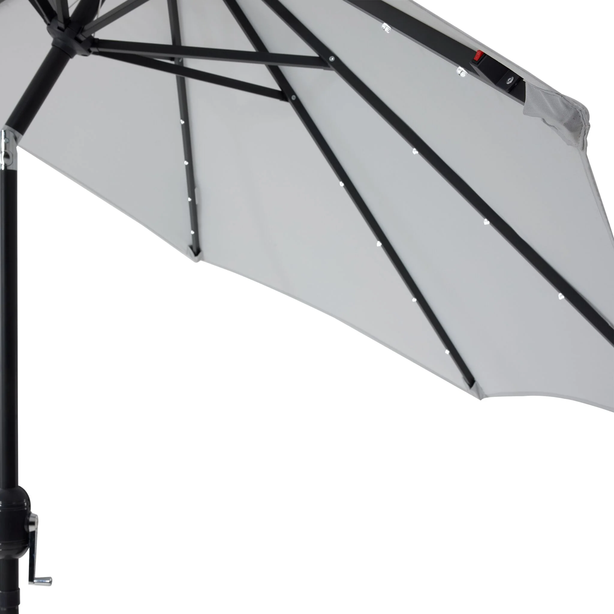 Sunray 9' Led Light Outdoor Umbrella - Grey - Image 5