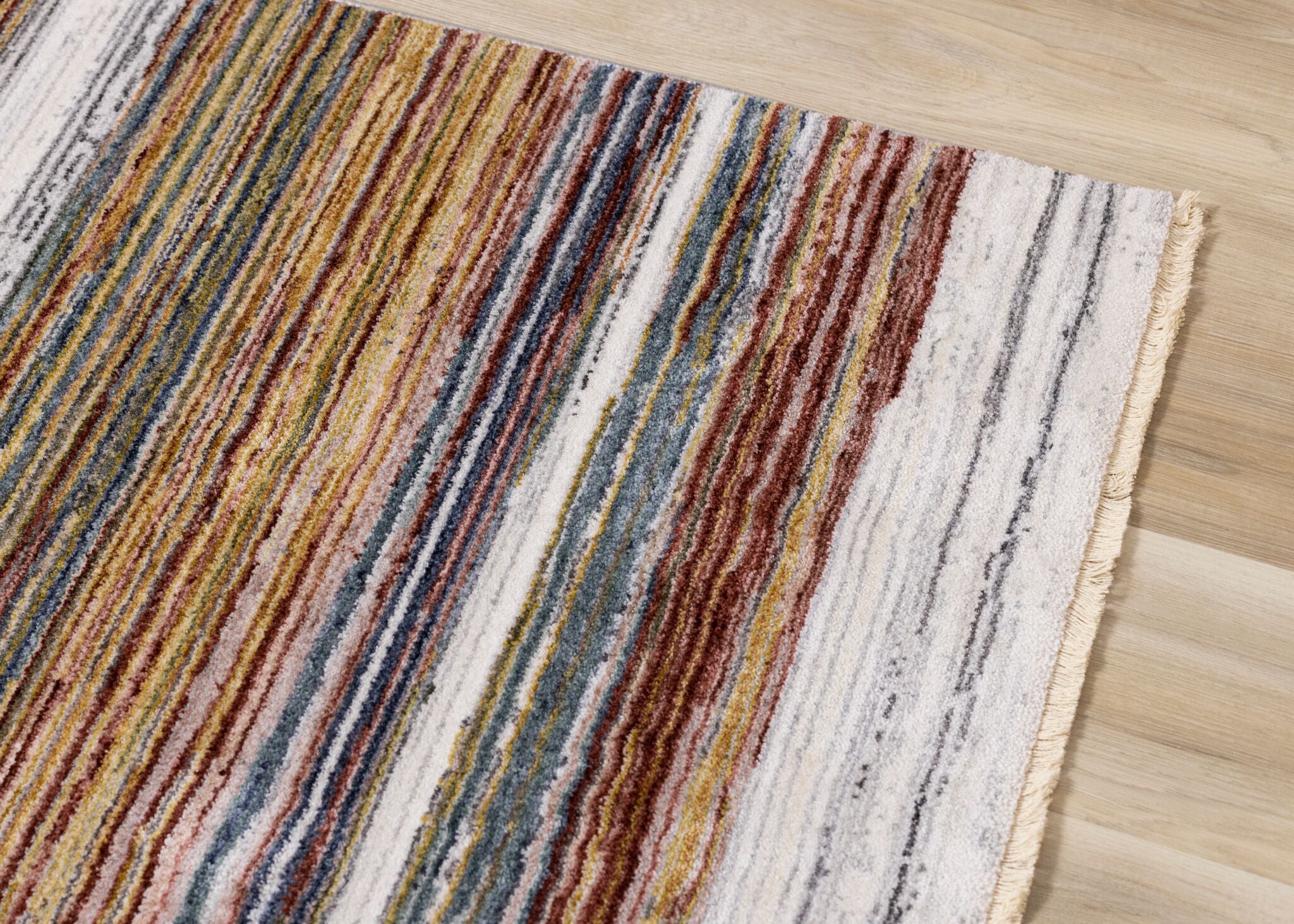 Sunset Glow 5'3" x 7'10" Striped Plush Area Rug - Image 2