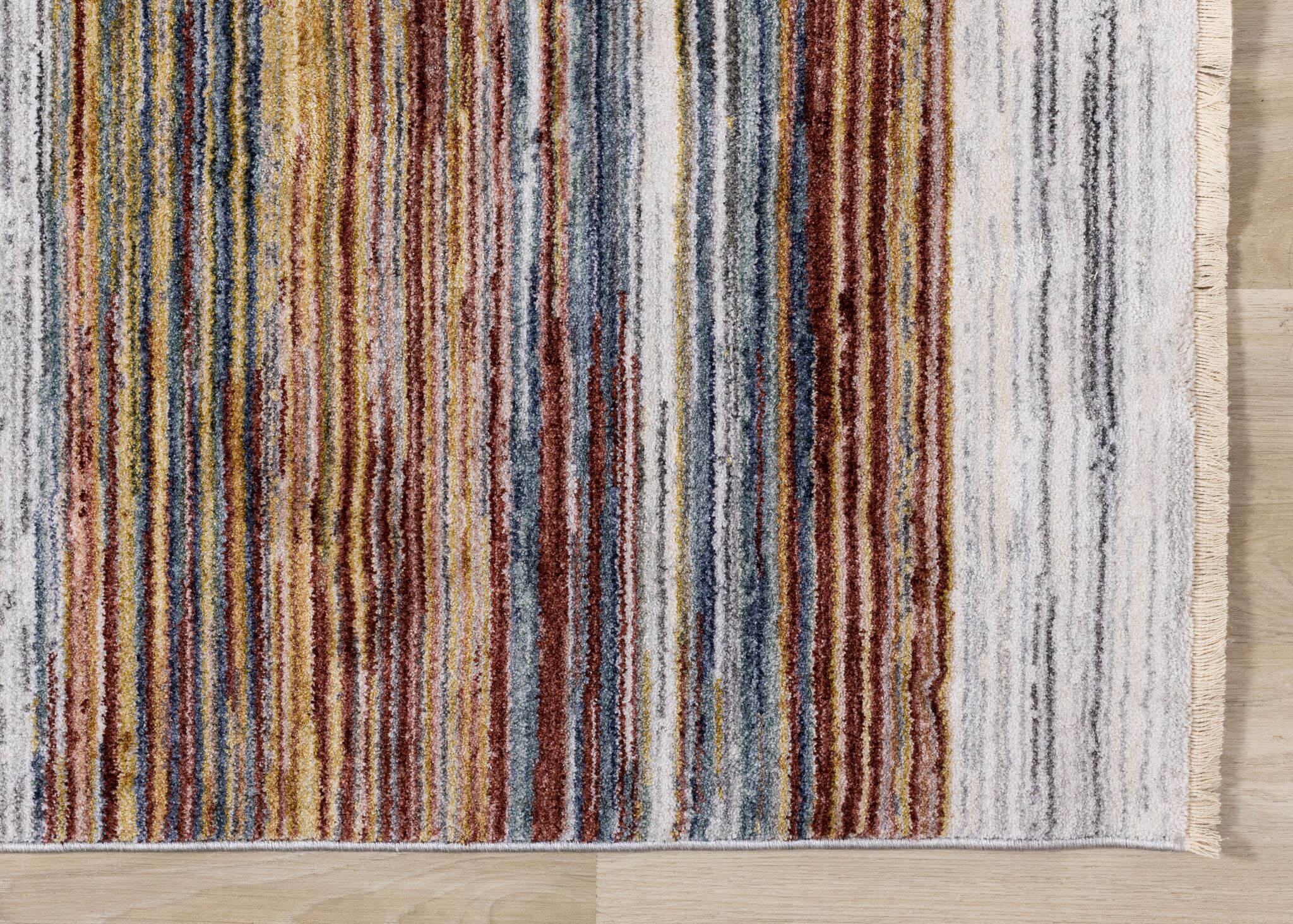 Sunset Glow 5'3" x 7'10" Striped Plush Area Rug - Image 6