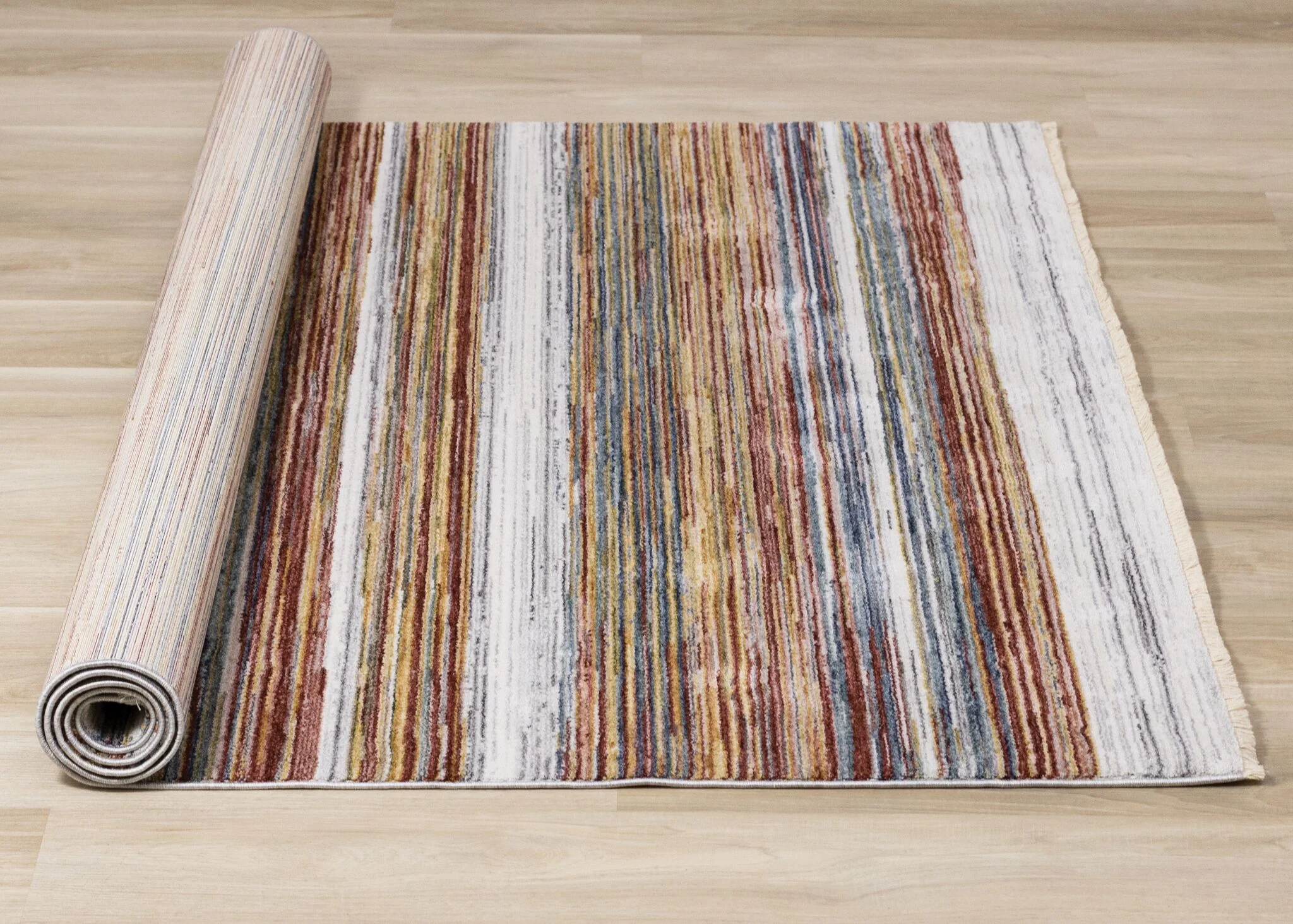 Sunset Glow 5'3" x 7'10" Striped Plush Area Rug - Image 8