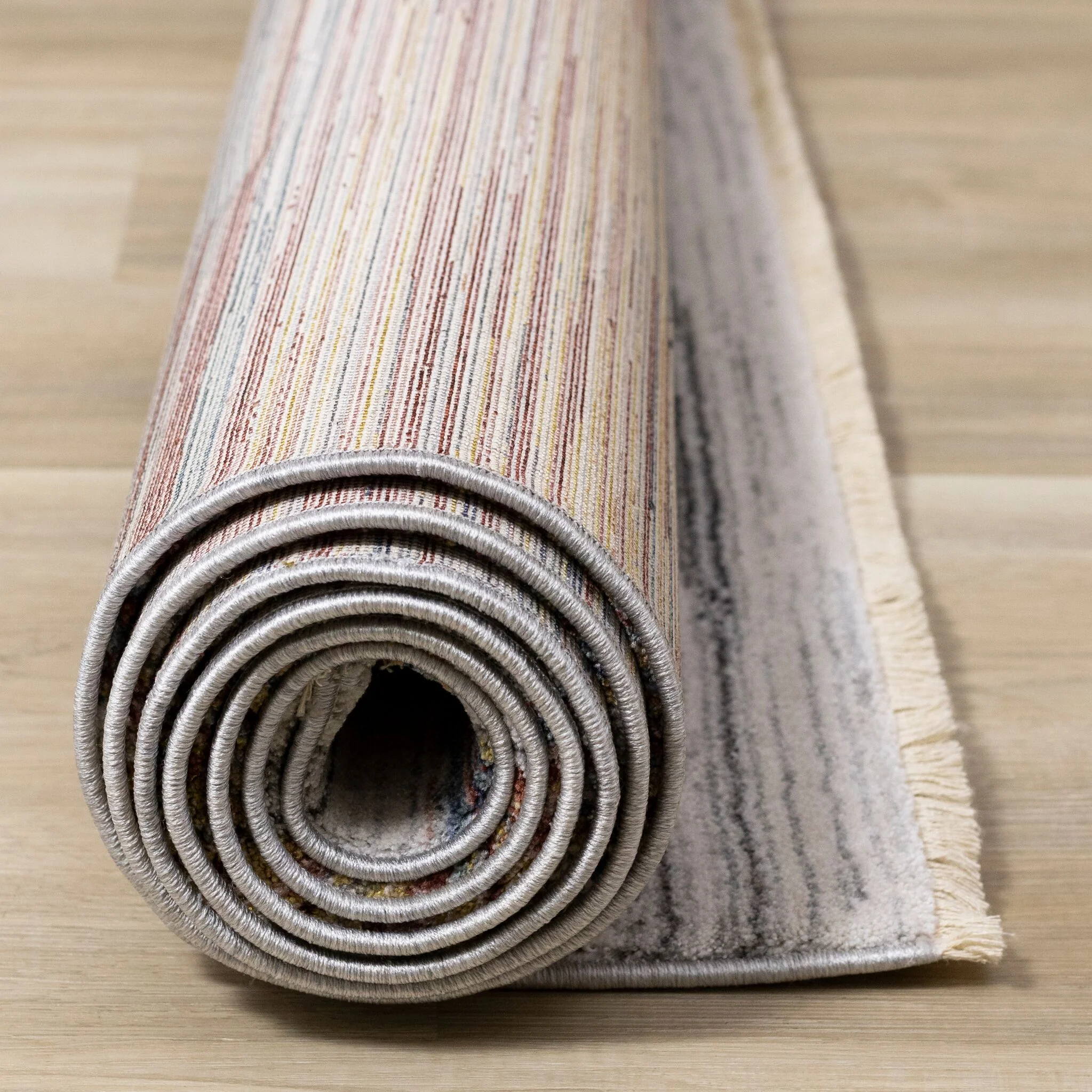 Sunset Glow 5'3" x 7'10" Striped Plush Area Rug - Image 9