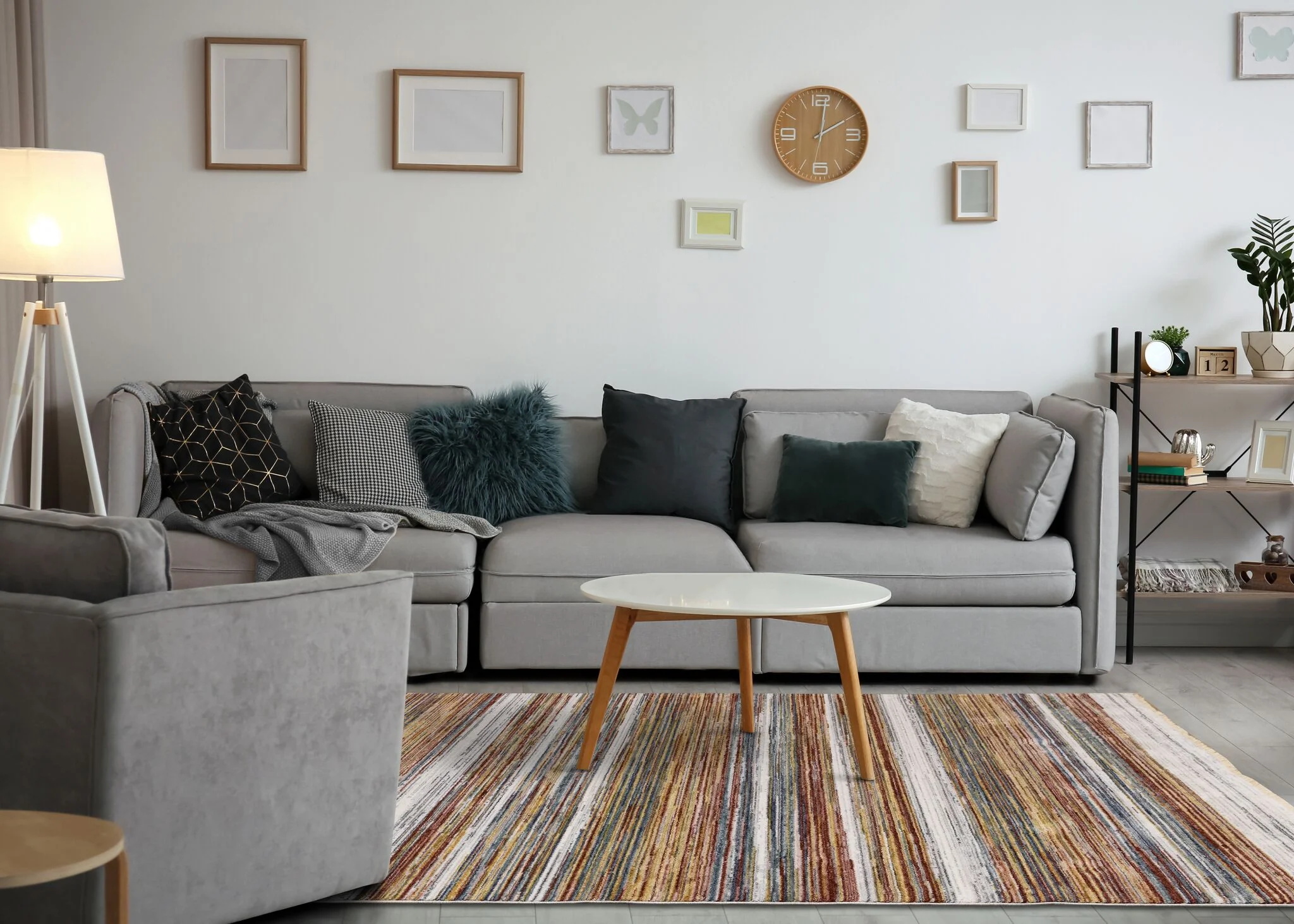 Sunset Glow 7'10" x 10'2" Striped Plush Area Rug - Image 4
