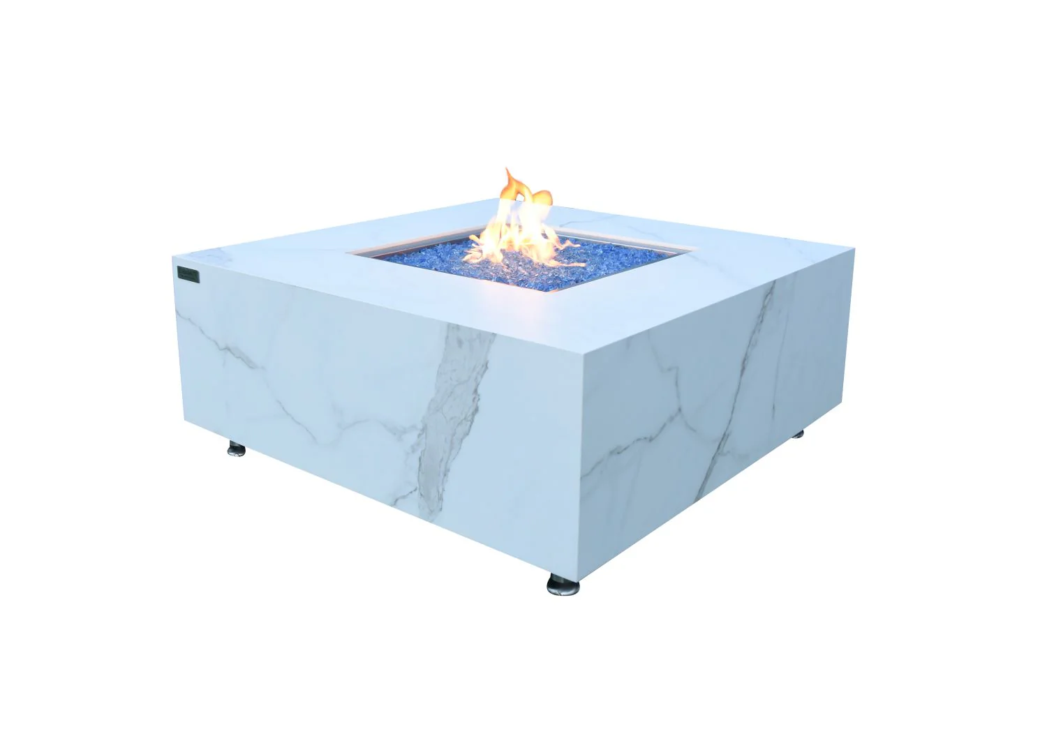Tambora Marble Porcelain Fire Pit (Elementi) - White / Propane - Image 3