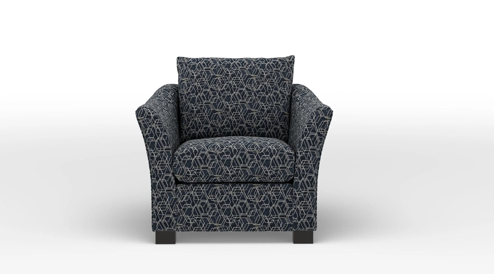 Tami Accent Chair - Boxes Dark Blue - Image 2