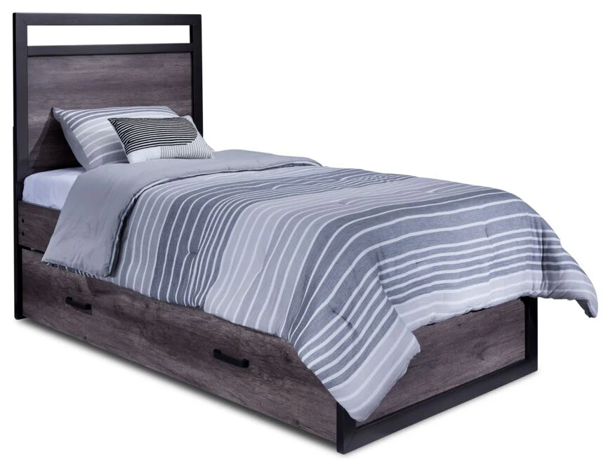 Terra 3-Piece Twin Bed - Grey - Image 3