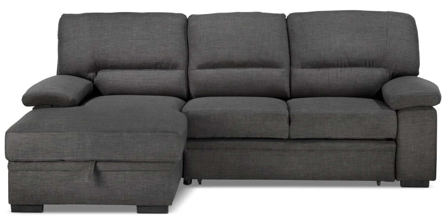 Tessaro Pop-Up Sofa Bed with Left-Facing Chaise - Charcoal - Image 5