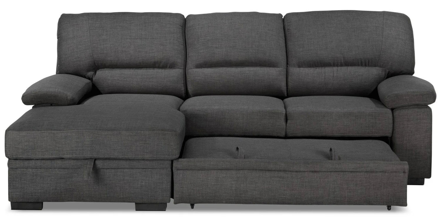 Tessaro Pop-Up Sofa Bed with Left-Facing Chaise - Charcoal - Image 6