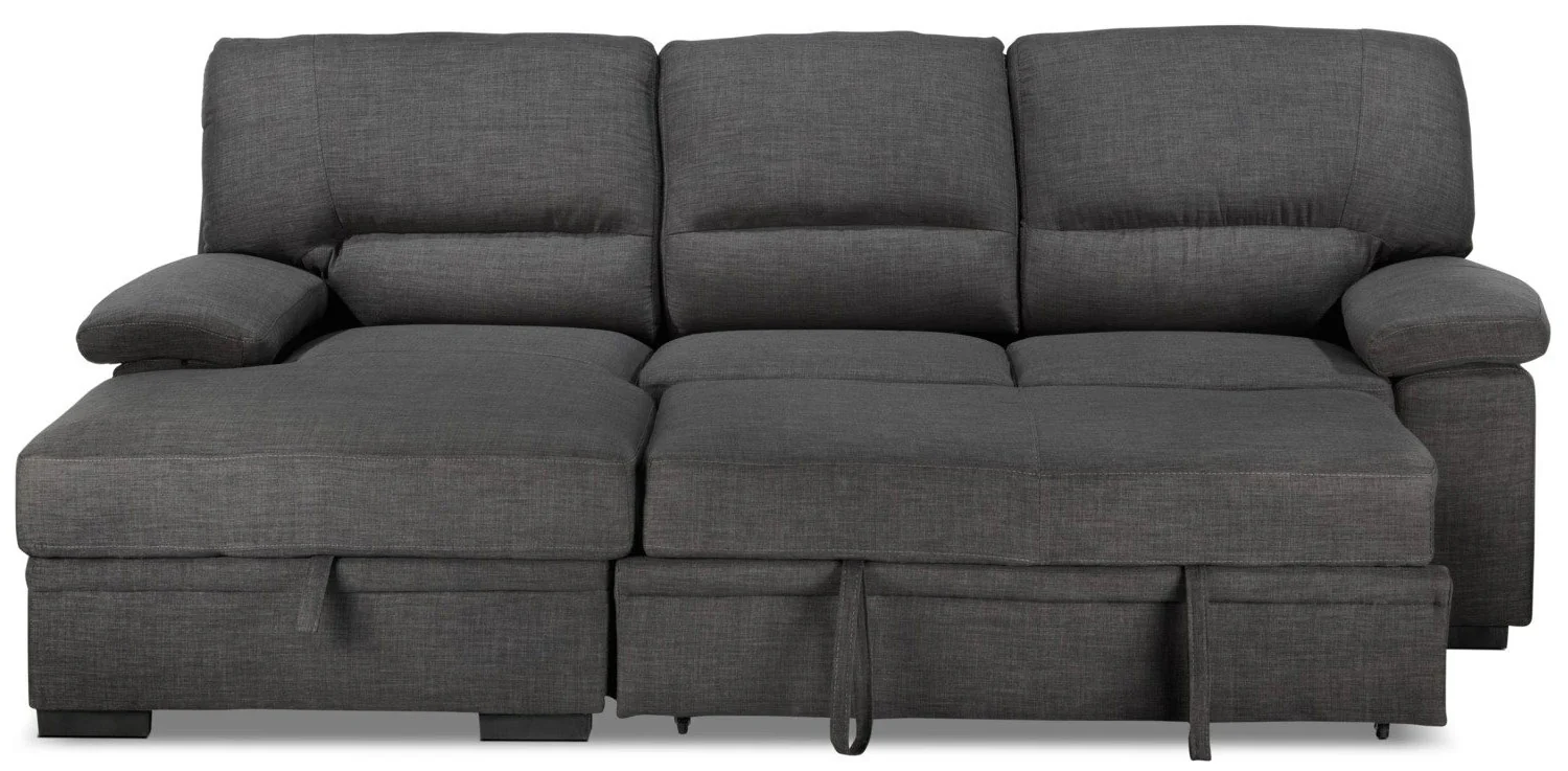 Tessaro Pop-Up Sofa Bed with Left-Facing Chaise - Charcoal - Image 7