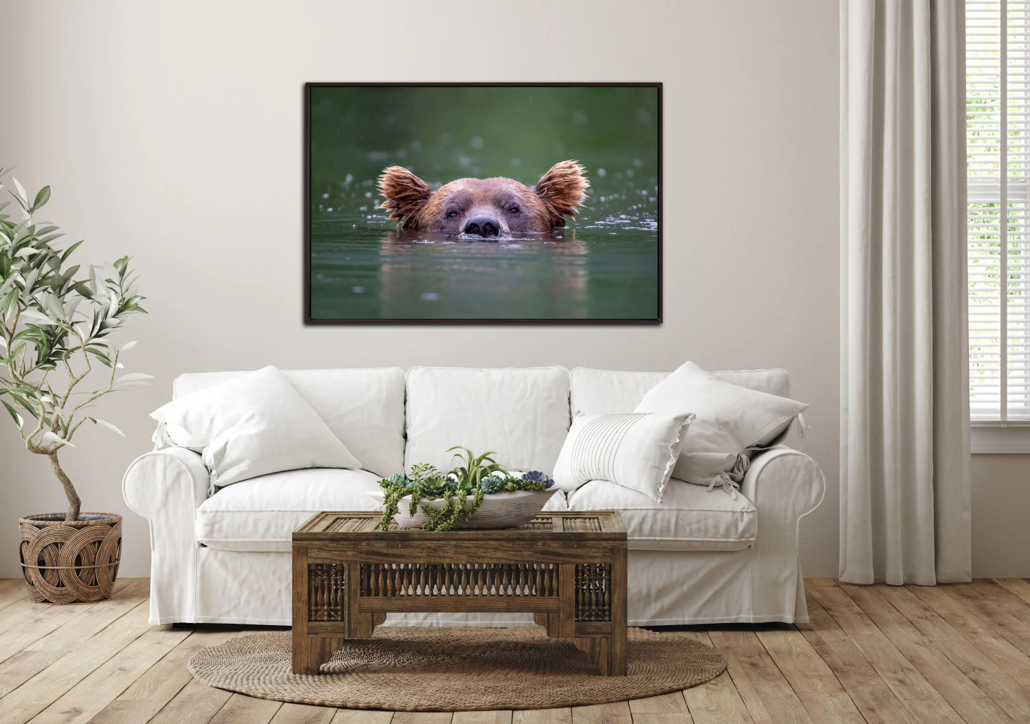 The Watchful Swimmer Wall Art - Green - 30 X 45 - Image 2