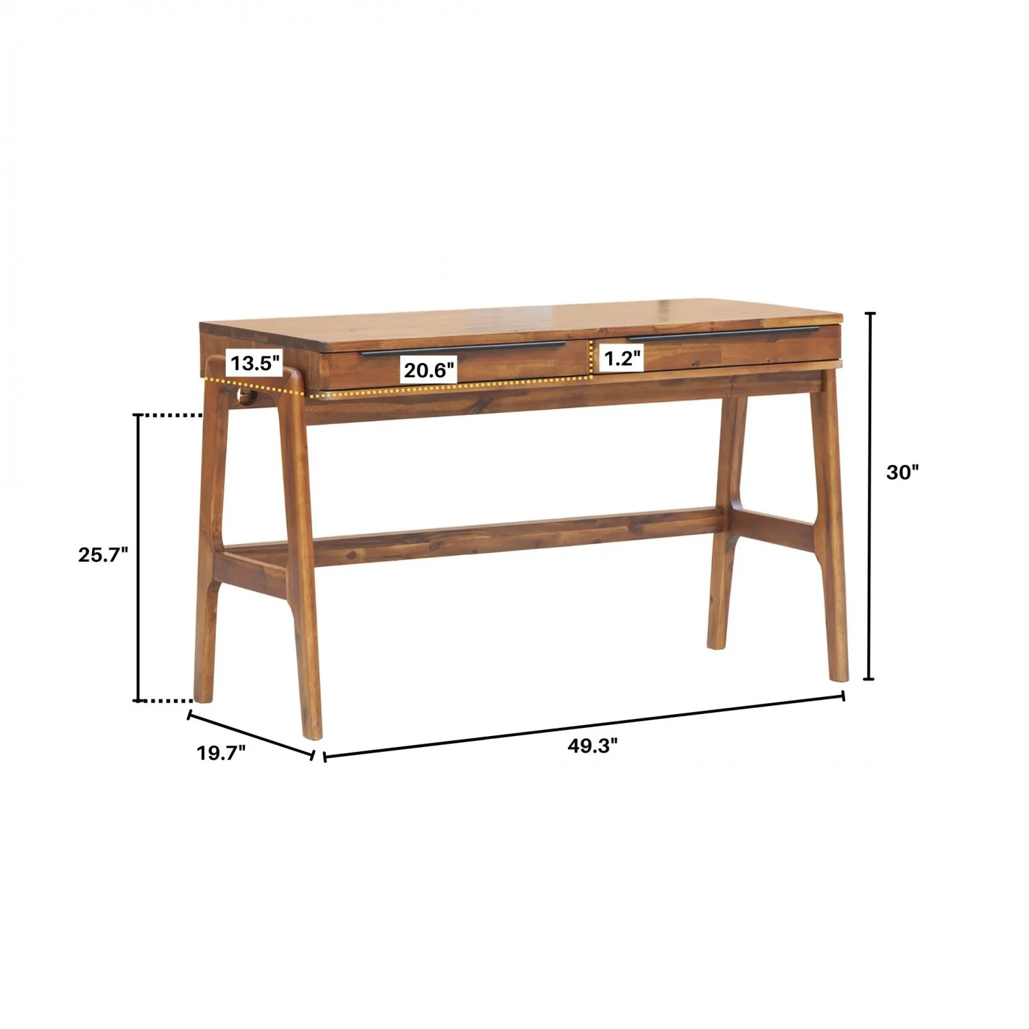 Thomaa Writing Desk - Brown - Image 8