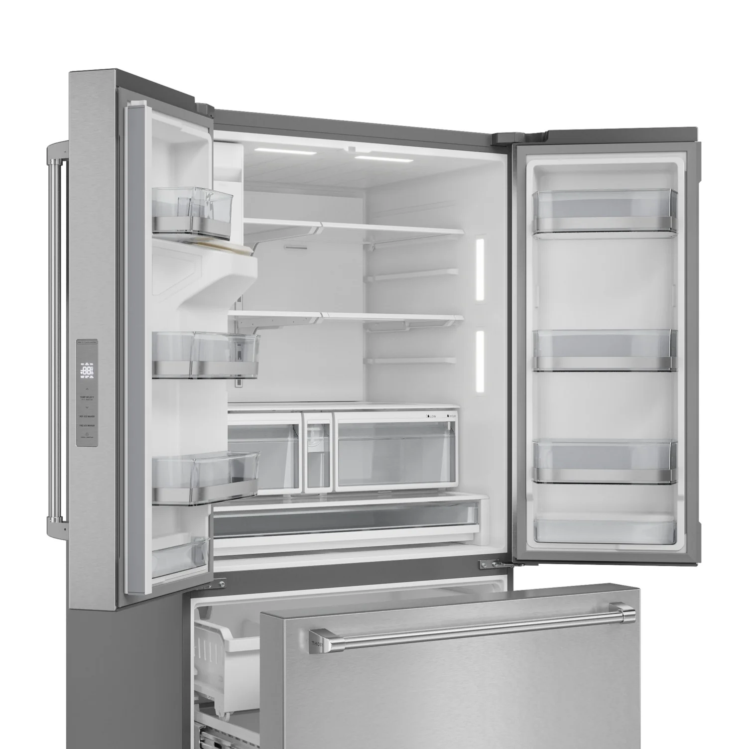 Thor Kitchen 36" 28.9 Cu. Ft. Stainless Steel French Door Refrigerator – TRF3628FFD - Image 4