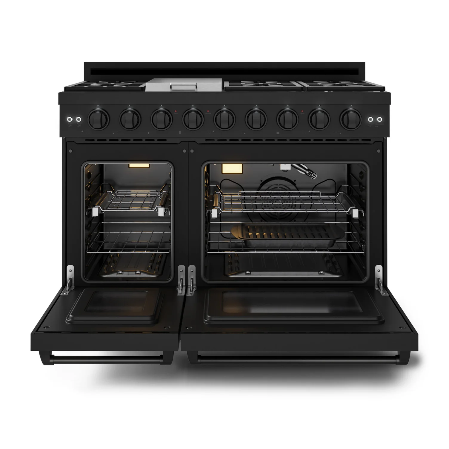 Thor Kitchen Black Stainless Steel Freestanding Professional Double Oven Gas Range|Gordon Ramsay Series (7 cu.ft.) - RSG48EB - Image 2