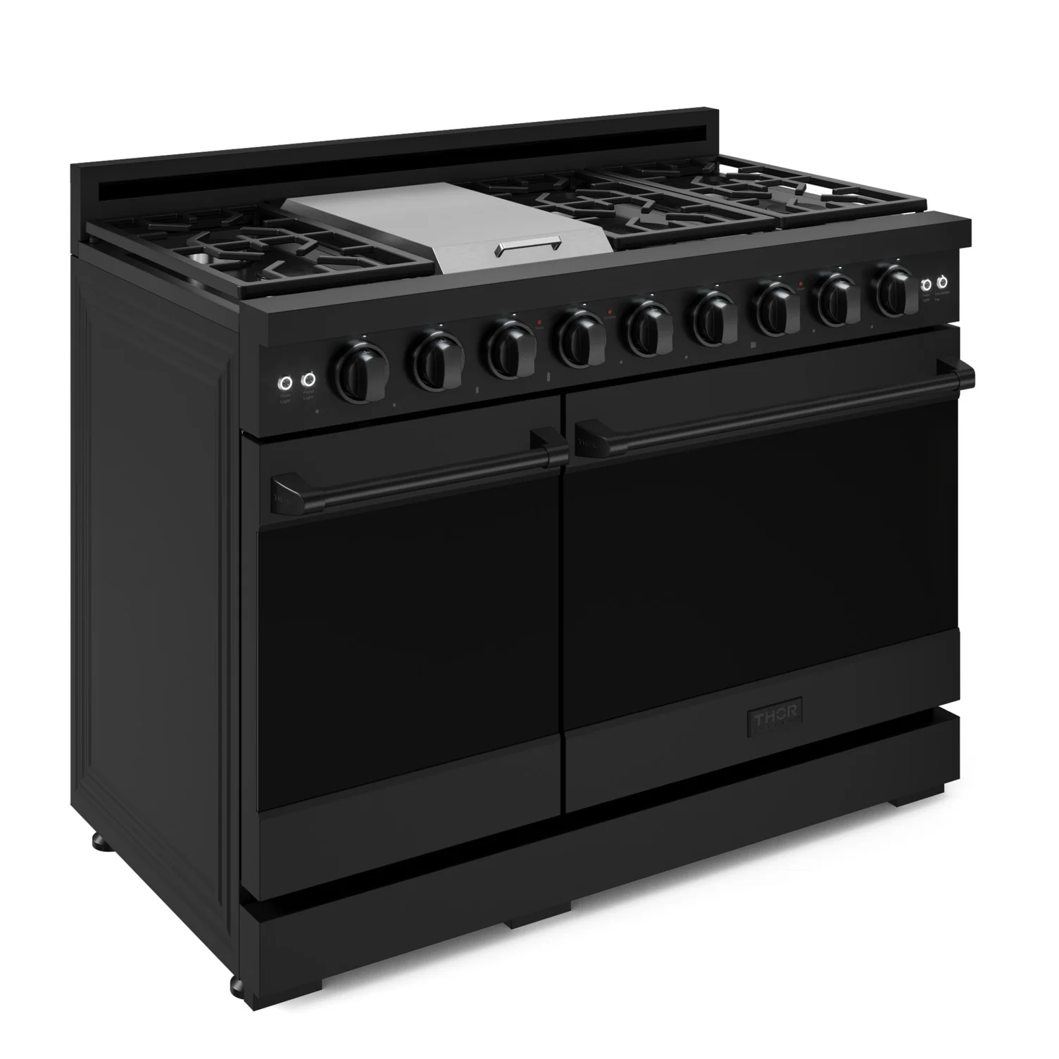 Thor Kitchen Black Stainless Steel Freestanding Professional Double Oven Gas Range|Gordon Ramsay Series (7 cu.ft.) - RSG48EB - Image 3