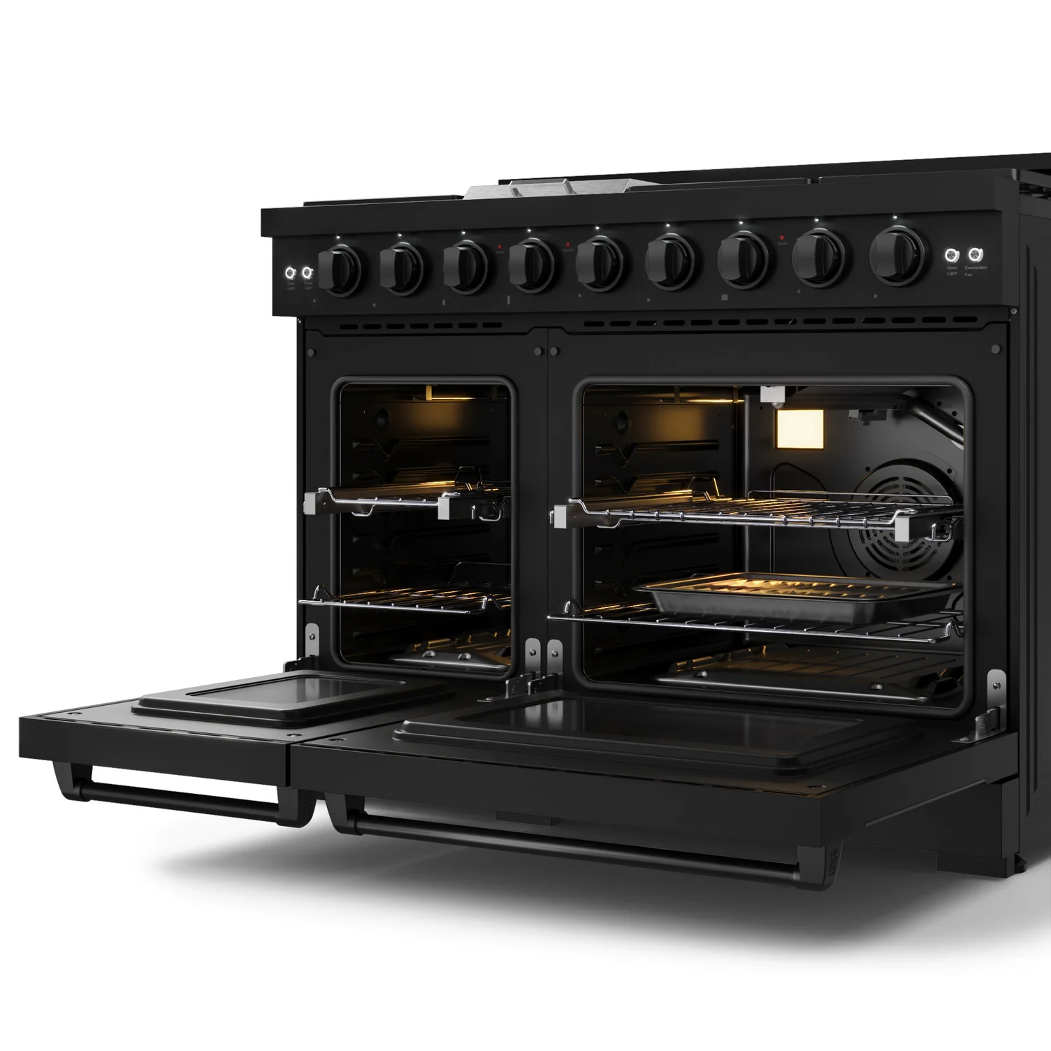 Thor Kitchen Black Stainless Steel Freestanding Professional Double Oven Gas Range|Gordon Ramsay Series (7 cu.ft.) - RSG48EB - Image 4