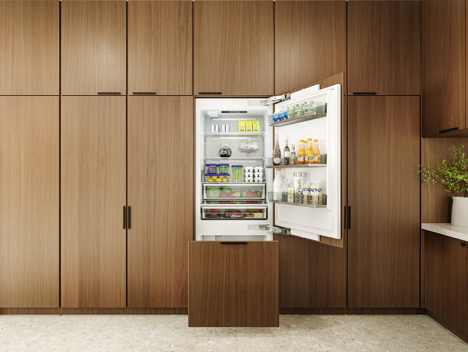 Thor Kitchen 29.75" 16.1 Cu. Ft. Panel-Ready Built-In Bottom-Freezer Refrigerator - XRF3016BBP - Image 2