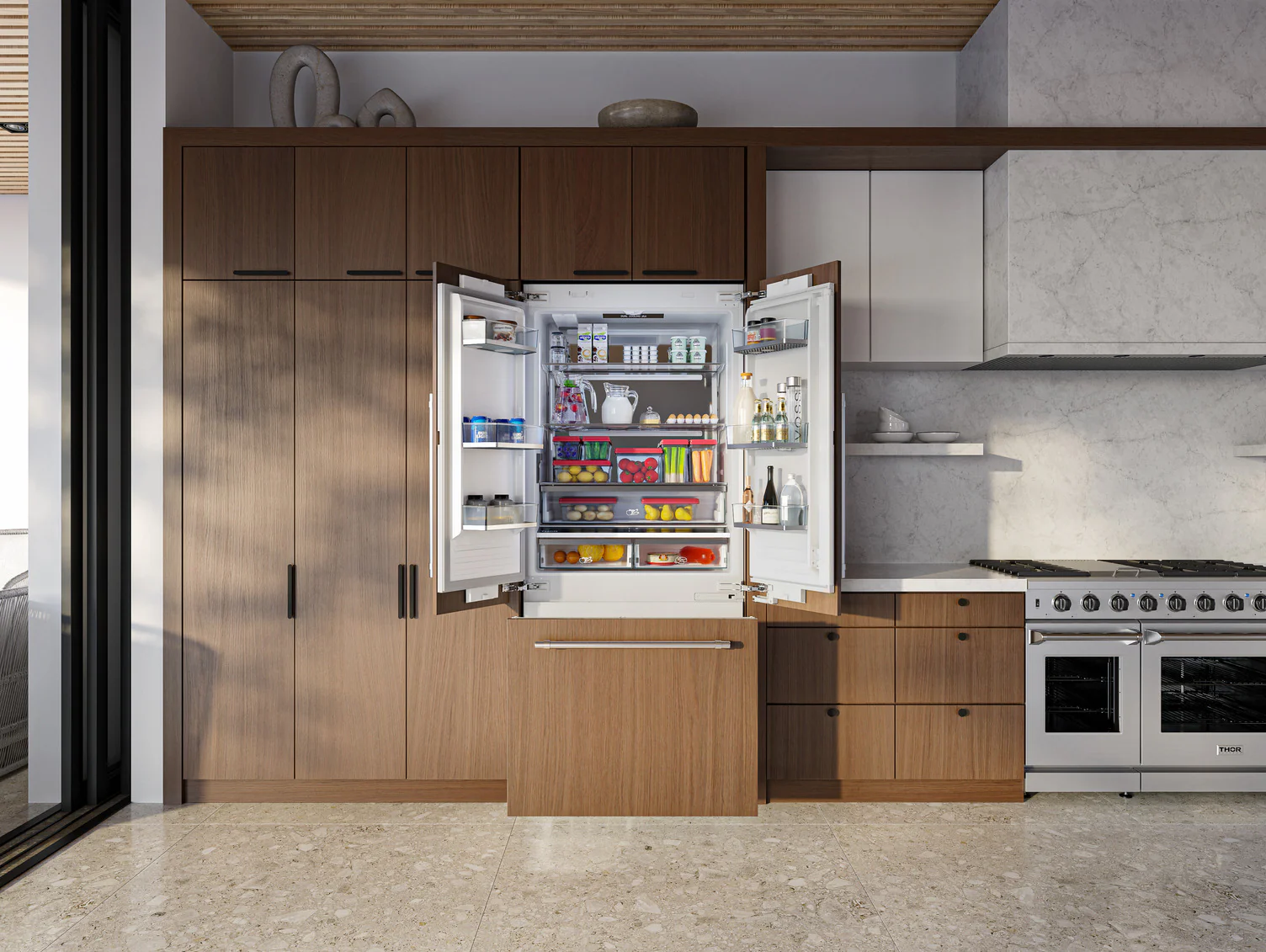 Thor Kitchen 35.75" 19.6 Cu. Ft. Panel-Ready French Door Refrigerator - XRF3619BFP - Image 2