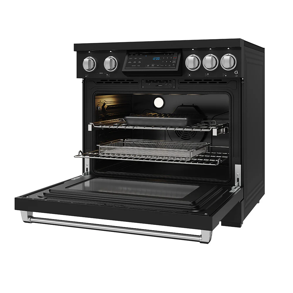 Thor Kitchen Gordon Ramsay Black Stainless Steel 36" Induction Range (6.0 cu ft)- RSI36B - Image 4