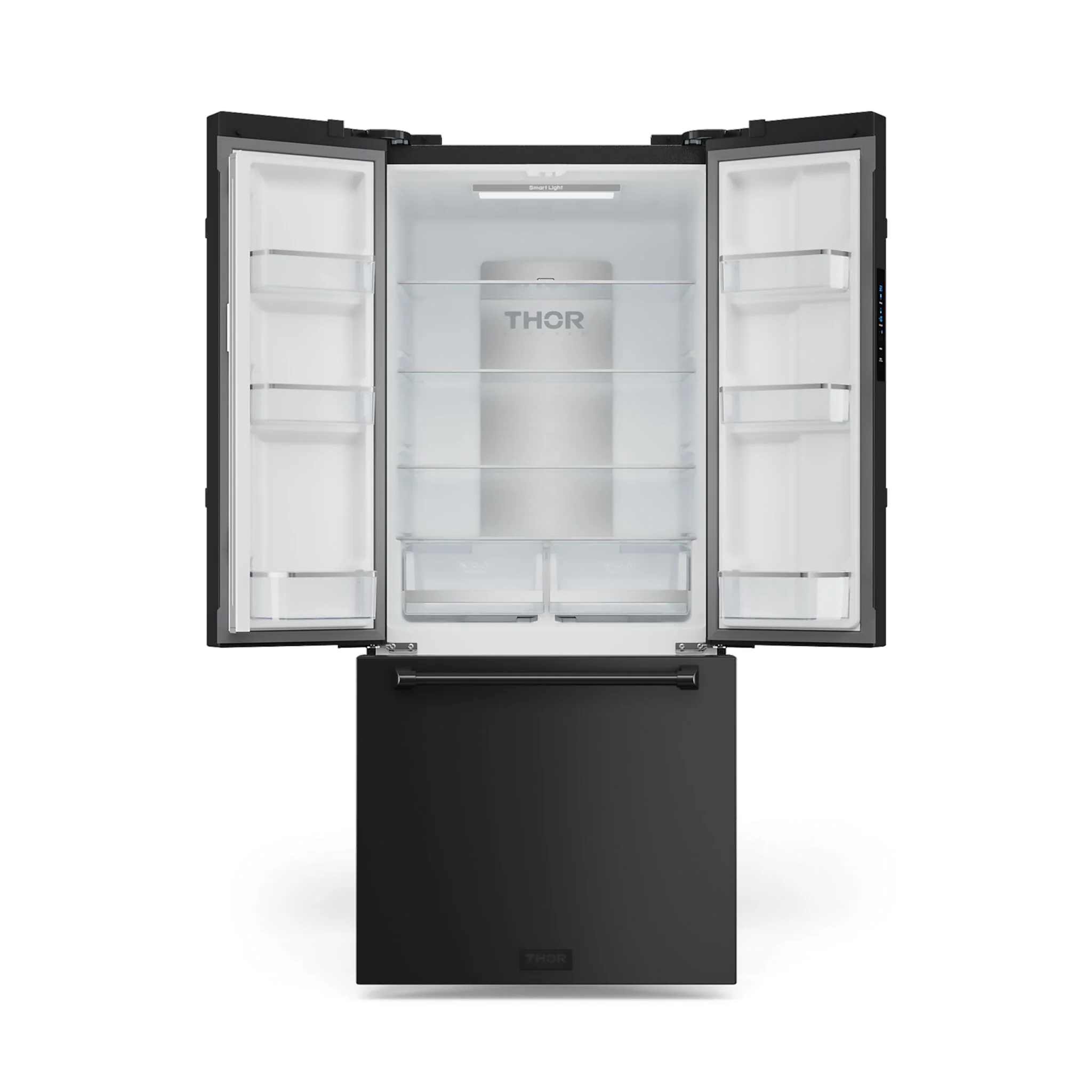 Thor Kitchen - Gordon Ramsay Collection 30" 17.5 Cu. Ft. Matte Black Counter-Depth French Door Refrigerator with Ice Maker - RF3017FFD00 - Image 2