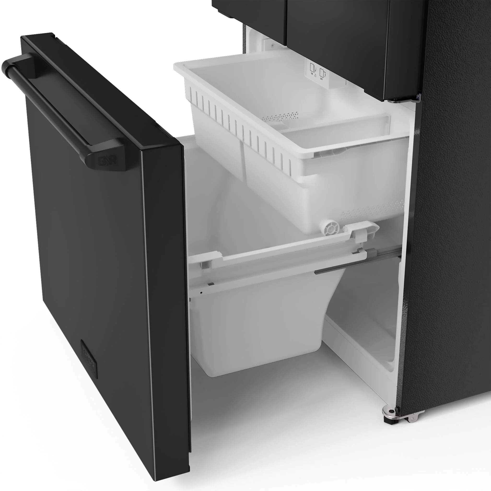 Thor Kitchen - Gordon Ramsay Collection 30" 17.5 Cu. Ft. Matte Black Counter-Depth French Door Refrigerator with Ice Maker - RF3017FFD00 - Image 3