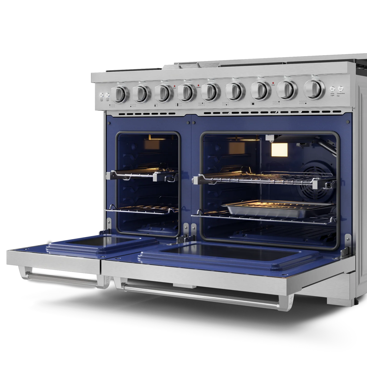 Thor Kitchen Stainless Steel Freestanding Professional Double Oven Gas Range|Gordon Ramsay Series (7 cu.ft.)- RSG48E - Image 7