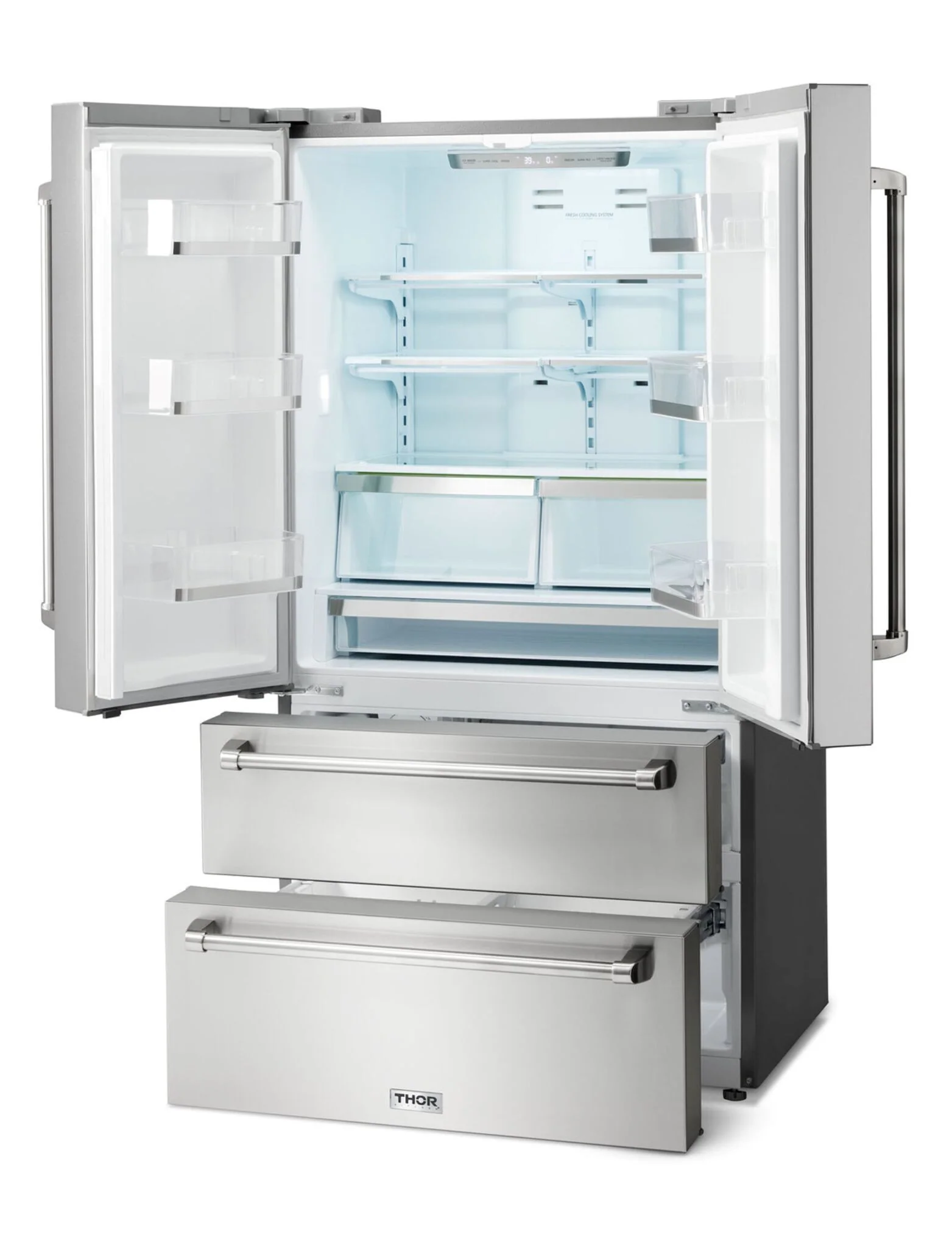 Thor Kitchen 36" 22.5 Cu. Ft. Stainless Steel French Door Refrigerator with Ice Maker - TRF3602 - Image 2