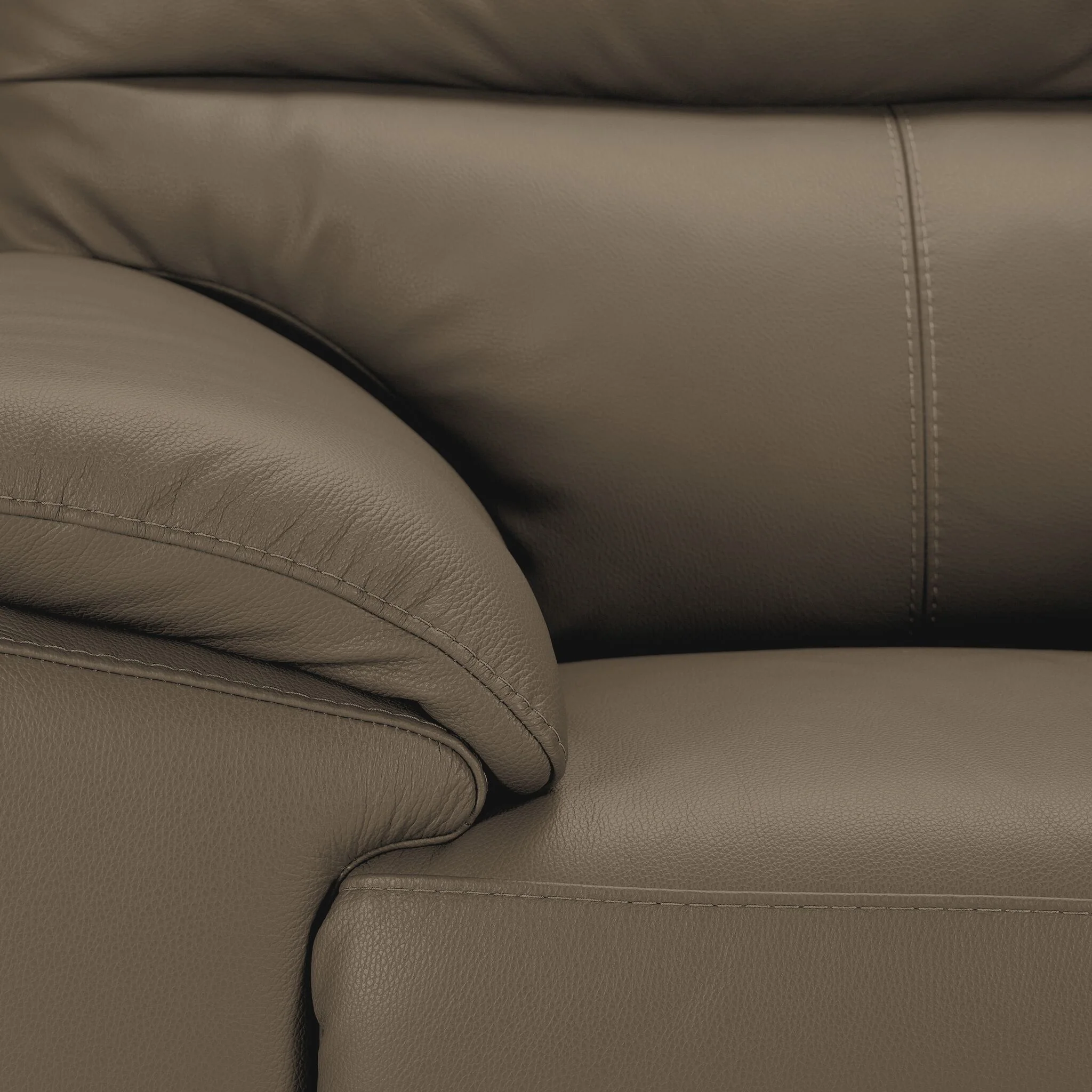 Toscana Leather Loveseat - Taupe - Image 3