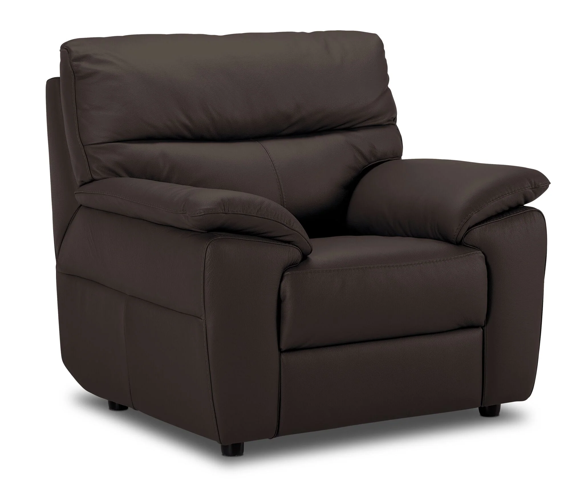 Toscana Leather Sofa and Chair Set - Chocolate - Image 3
