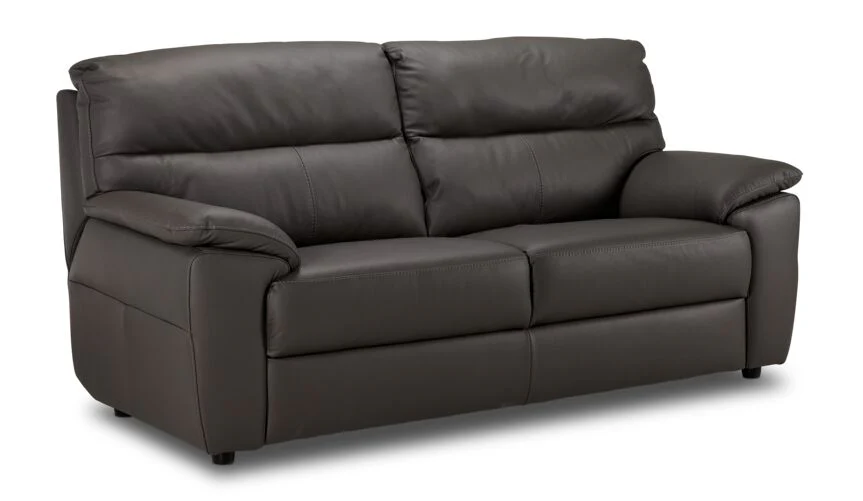 Toscana Leather Sofa and Chair Set - Dark Grey - Image 2