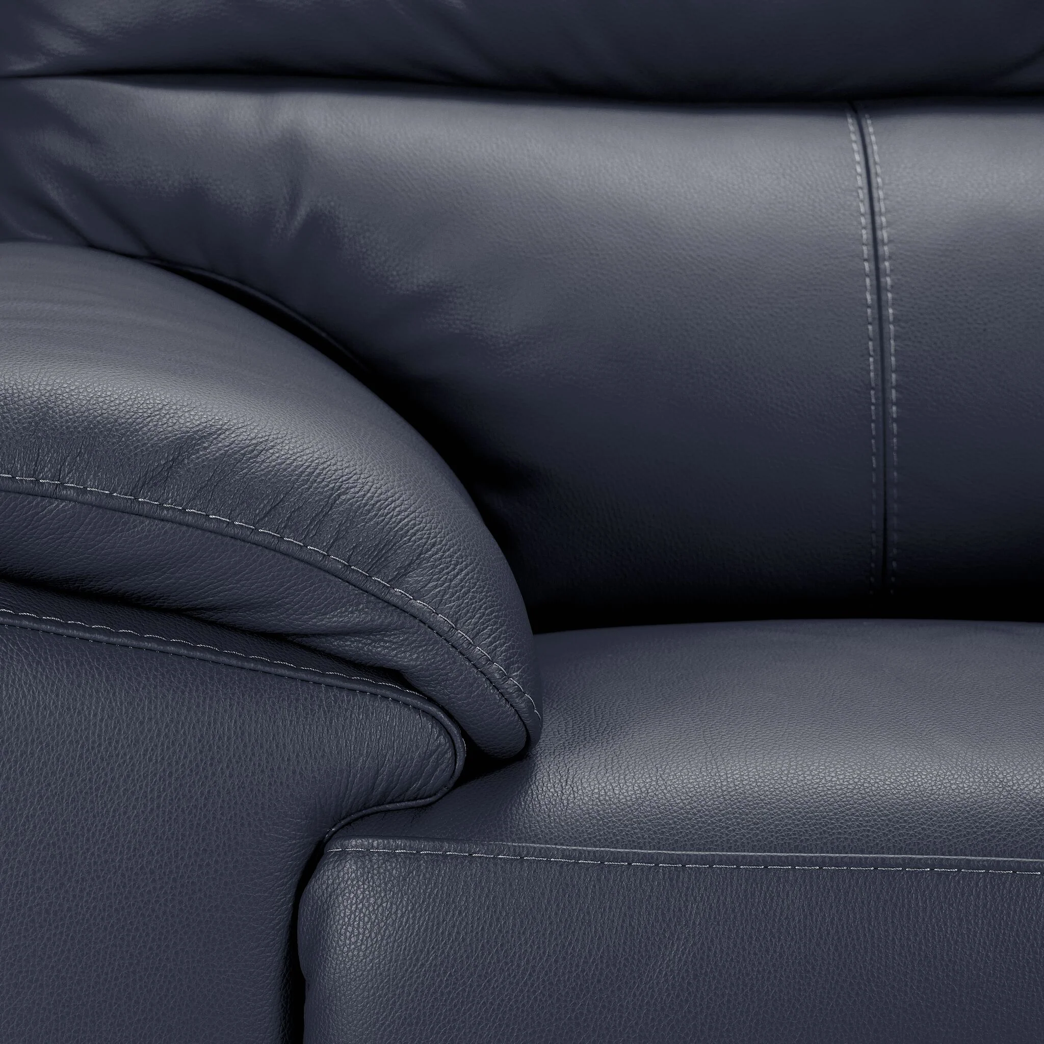 Toscana Leather Sofa and Chair Set - Navy Blue - Image 4