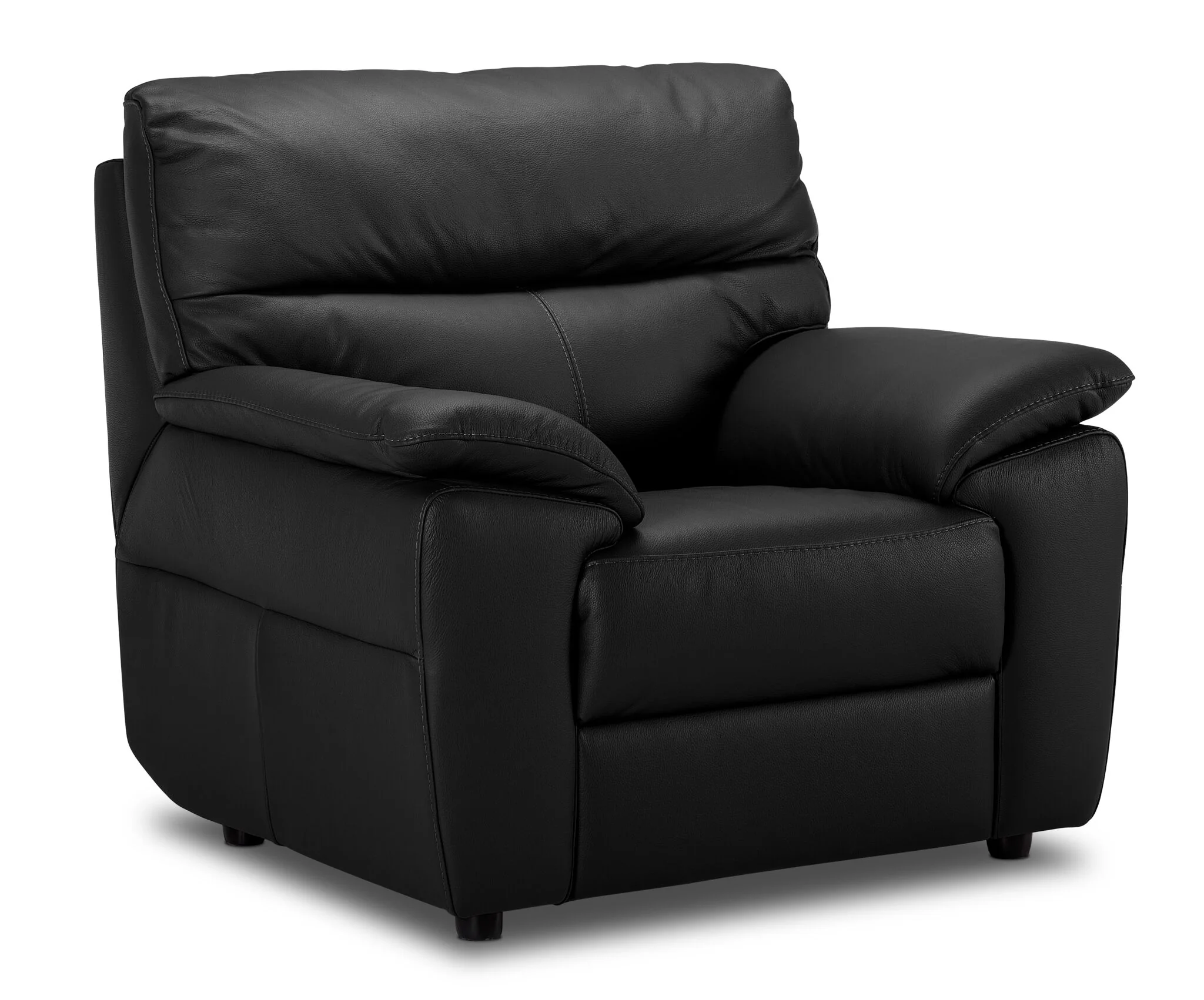 Toscana Leather Sofa, Loveseat and Chair Set - Black - Image 4