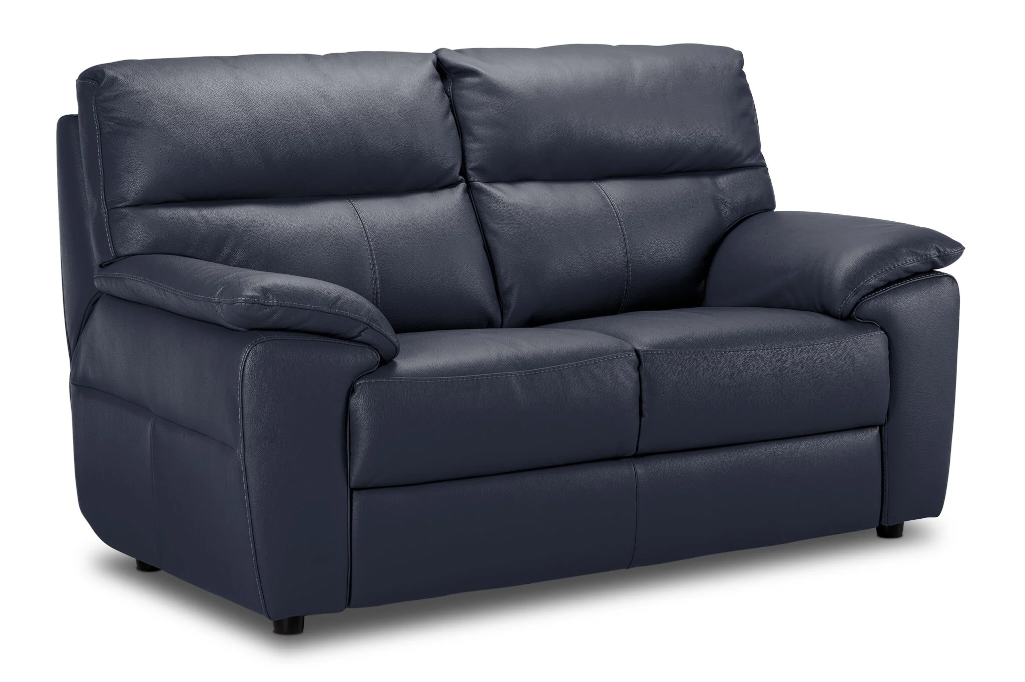 Toscana Leather Sofa, Loveseat and Chair Set - Navy Blue - Image 3