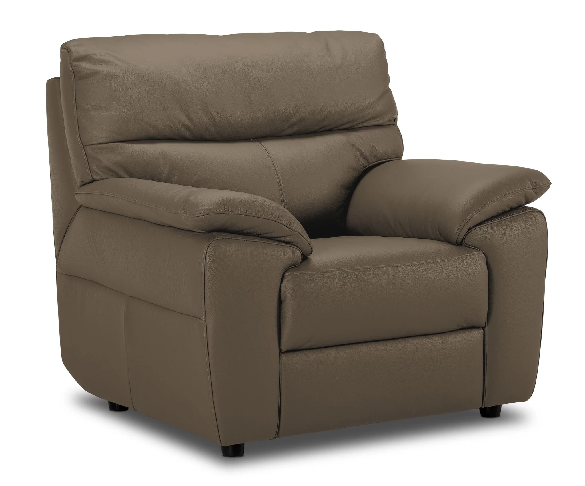 Toscana Leather Sofa, Loveseat and Chair Set - Taupe - Image 4