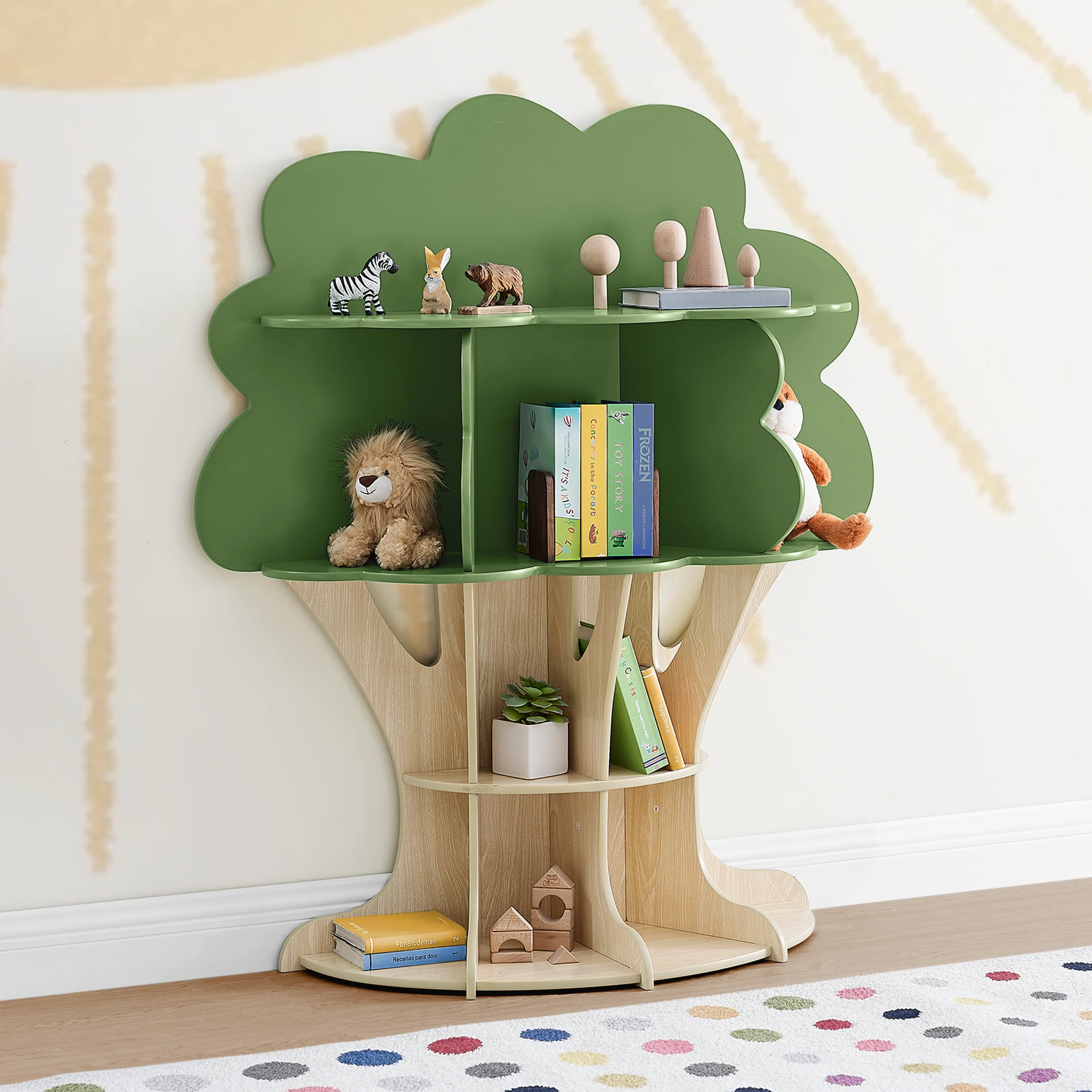 Tree Bookcase - Green, Brown - Image 2