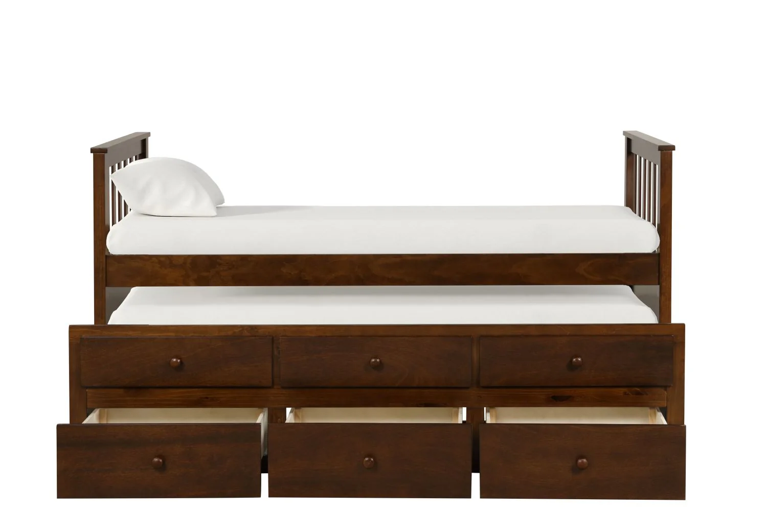 Trudy 3-Piece Twin Captain Bed with Trundle - Espresso - Image 4