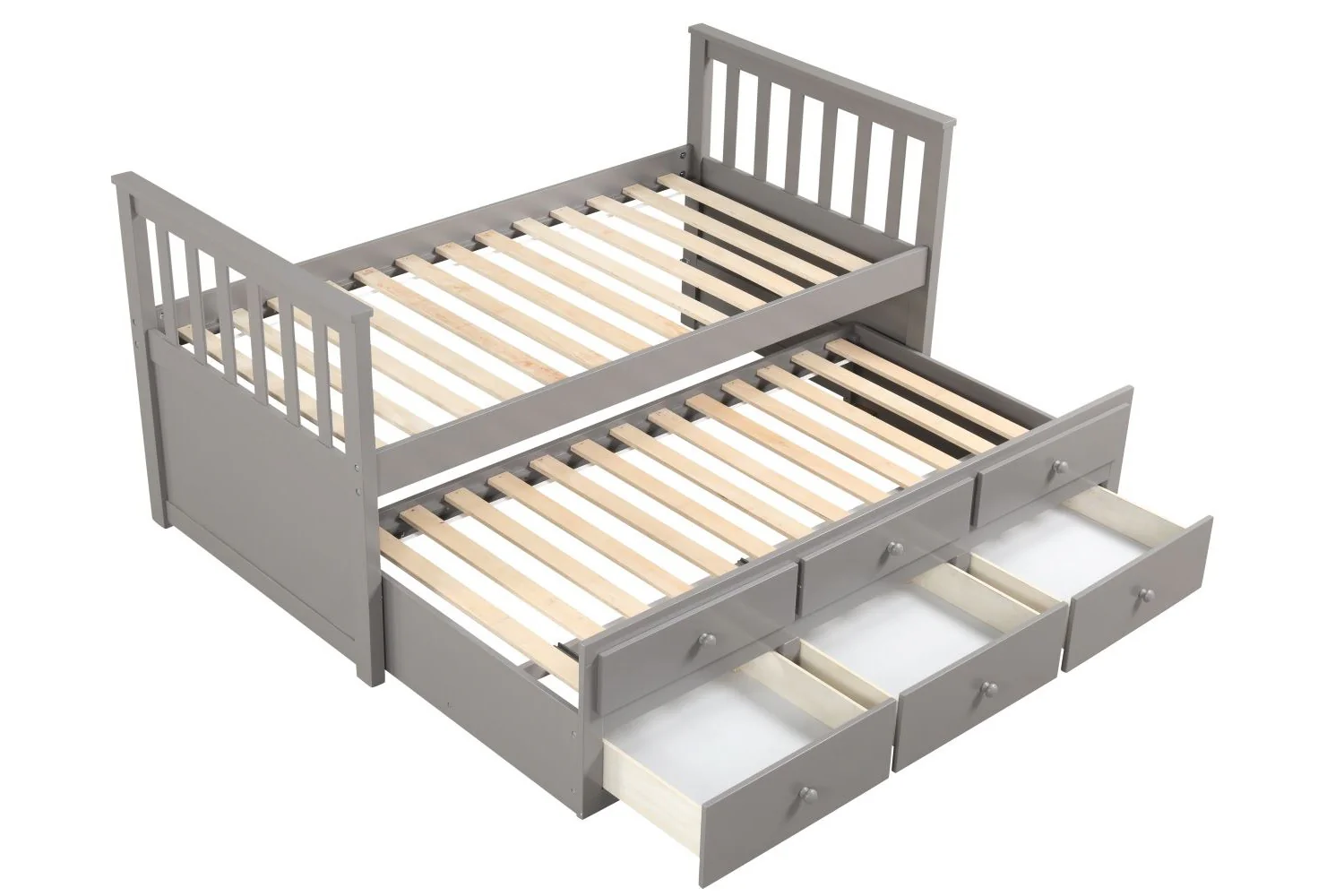 Trudy 5-Piece Twin Captain Bedroom Package with Trundle - Grey - Image 5
