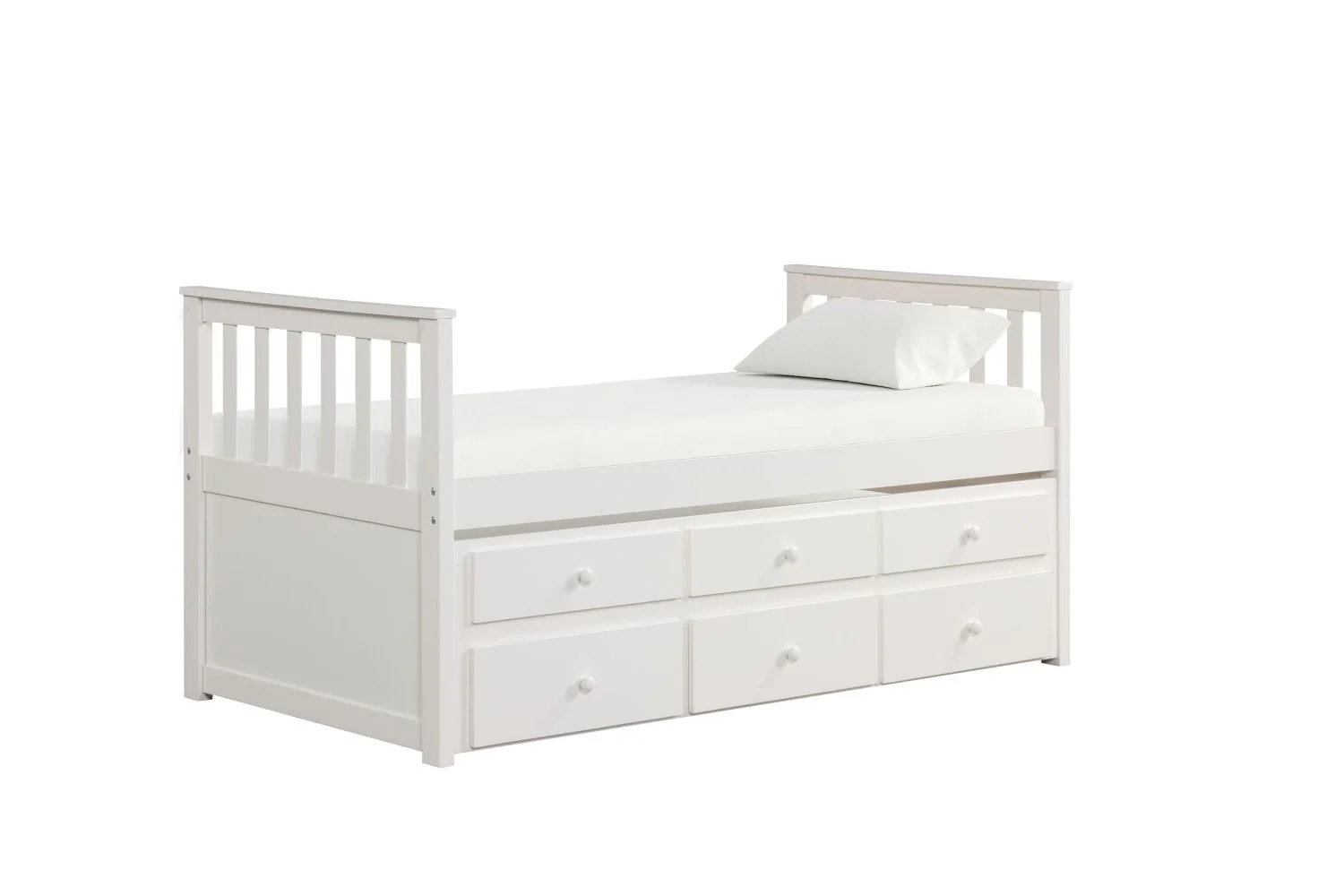 Trudy 6-Piece Twin Captain Bedroom Package with Trundle - White - Image 2