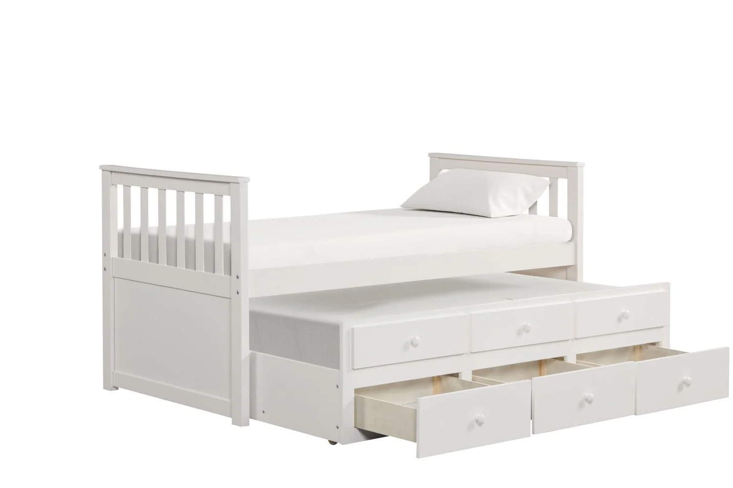 Trudy 6-Piece Twin Captain Bedroom Package with Trundle - White - Image 3