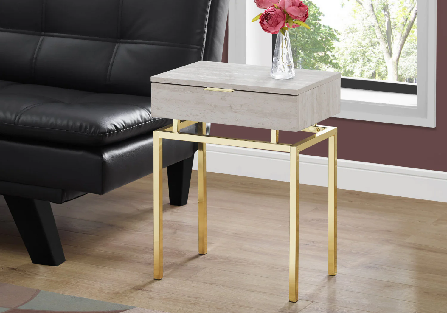 Tula Side Table - Beige - Image 2
