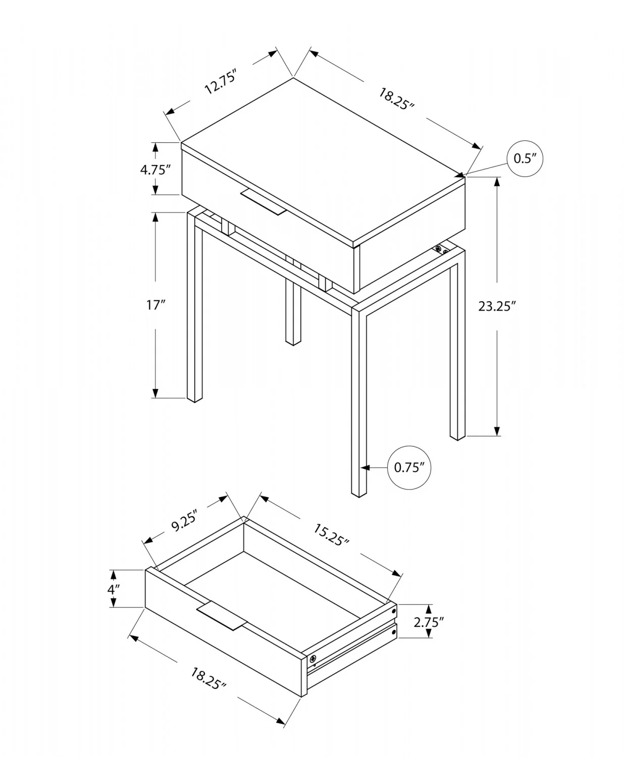 Tula Side Table - Beige - Image 3