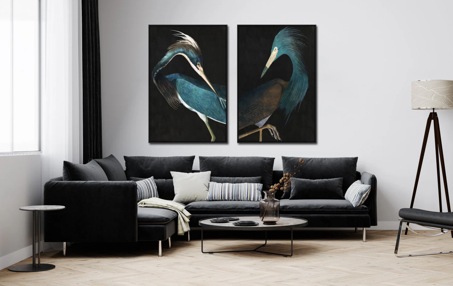 Twilight Feathers II Wall Art - Teal - 48 X 32 - Image 2