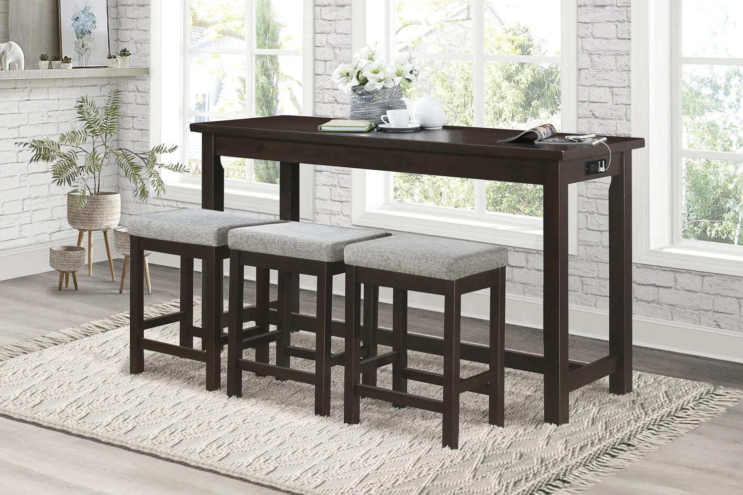 Tyon Dining Room Package - Espresso - 4-Piece Set - Image 2