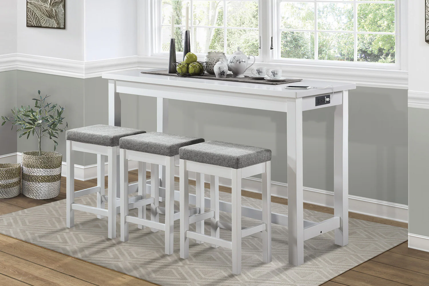 Tyon Dining Room Package - White - 4-Piece Set - Image 2