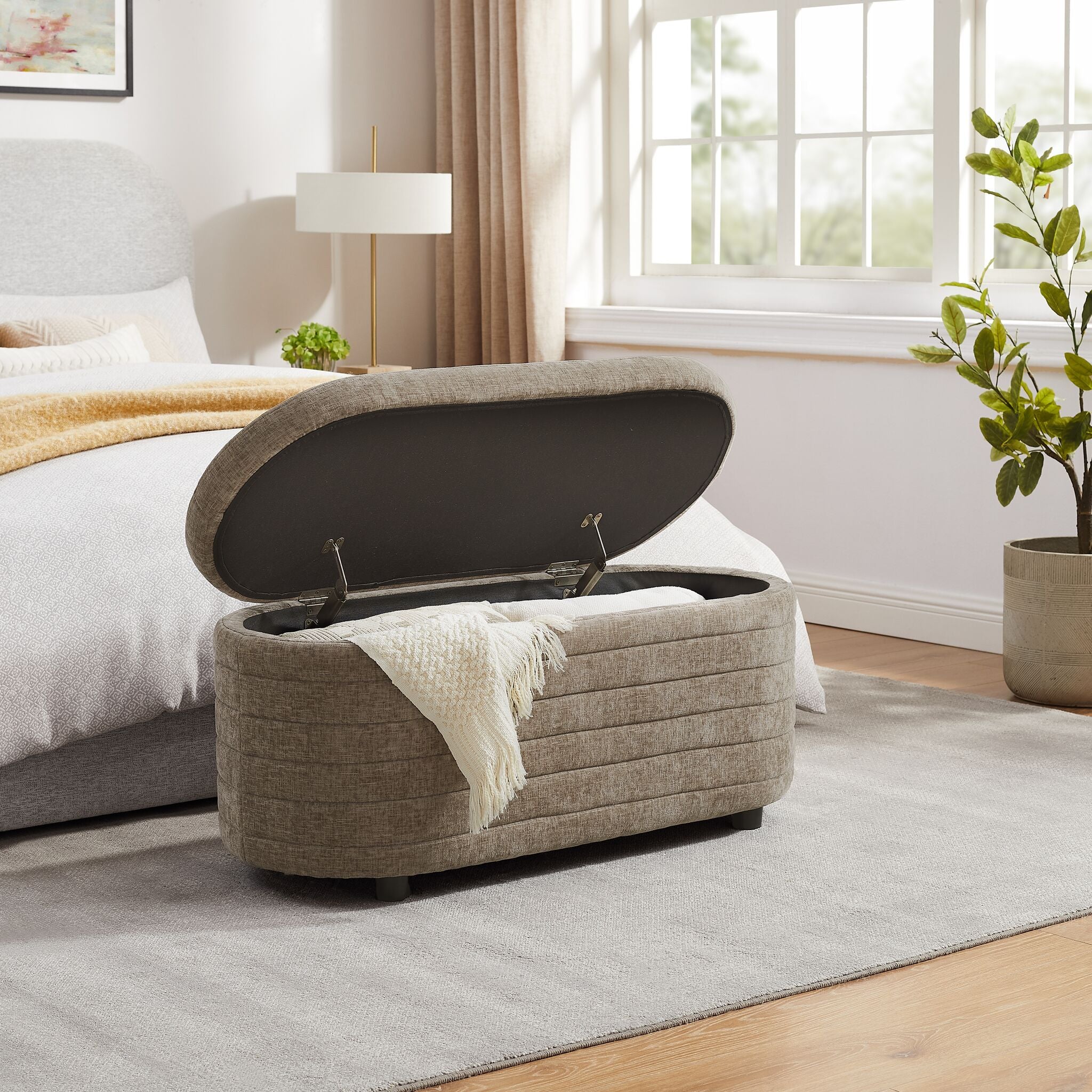 Uden Storage Ottoman - Dark Grey - Image 3