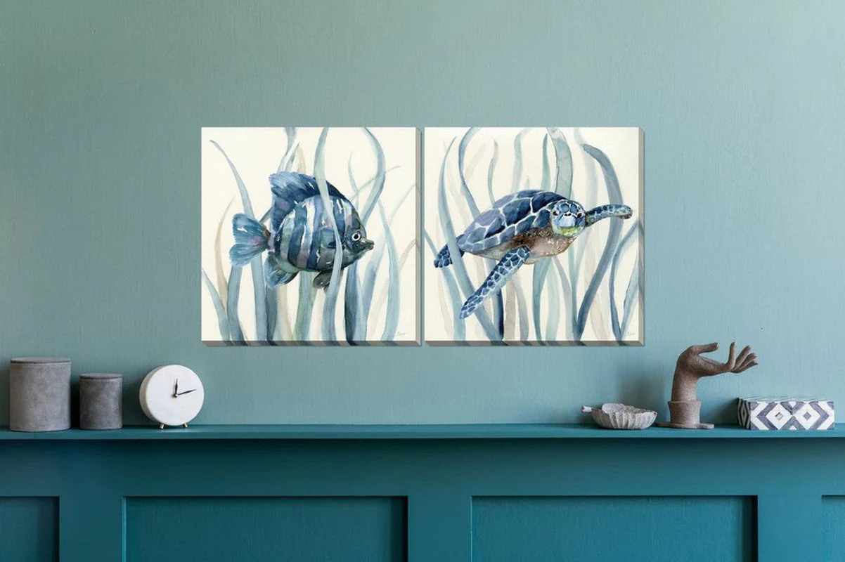 Under Sea Kelp Canvas Wall Art - Set Of 2 - 16 x 16 - Image 2
