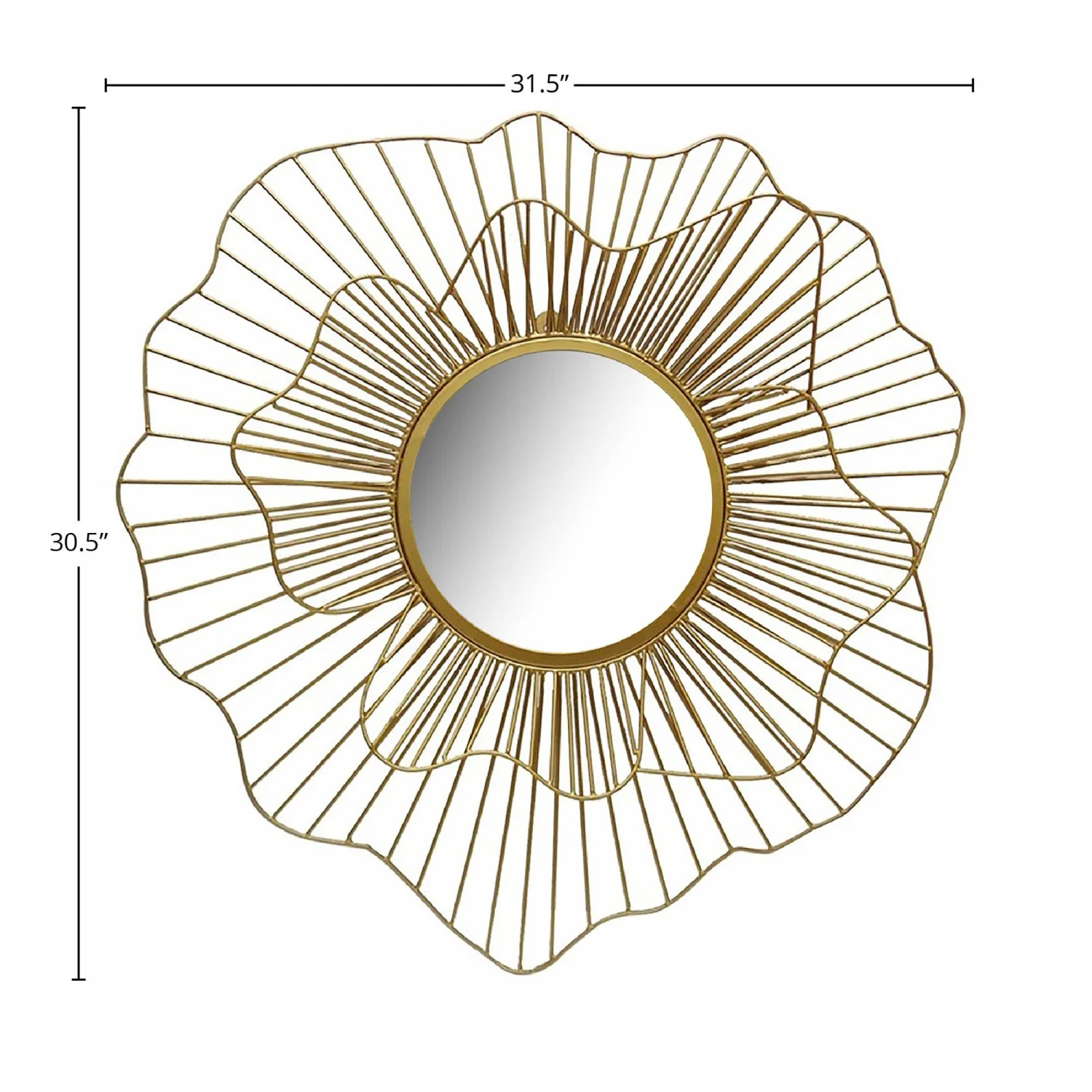 Vadra Flower Mirror - Gold - Image 3
