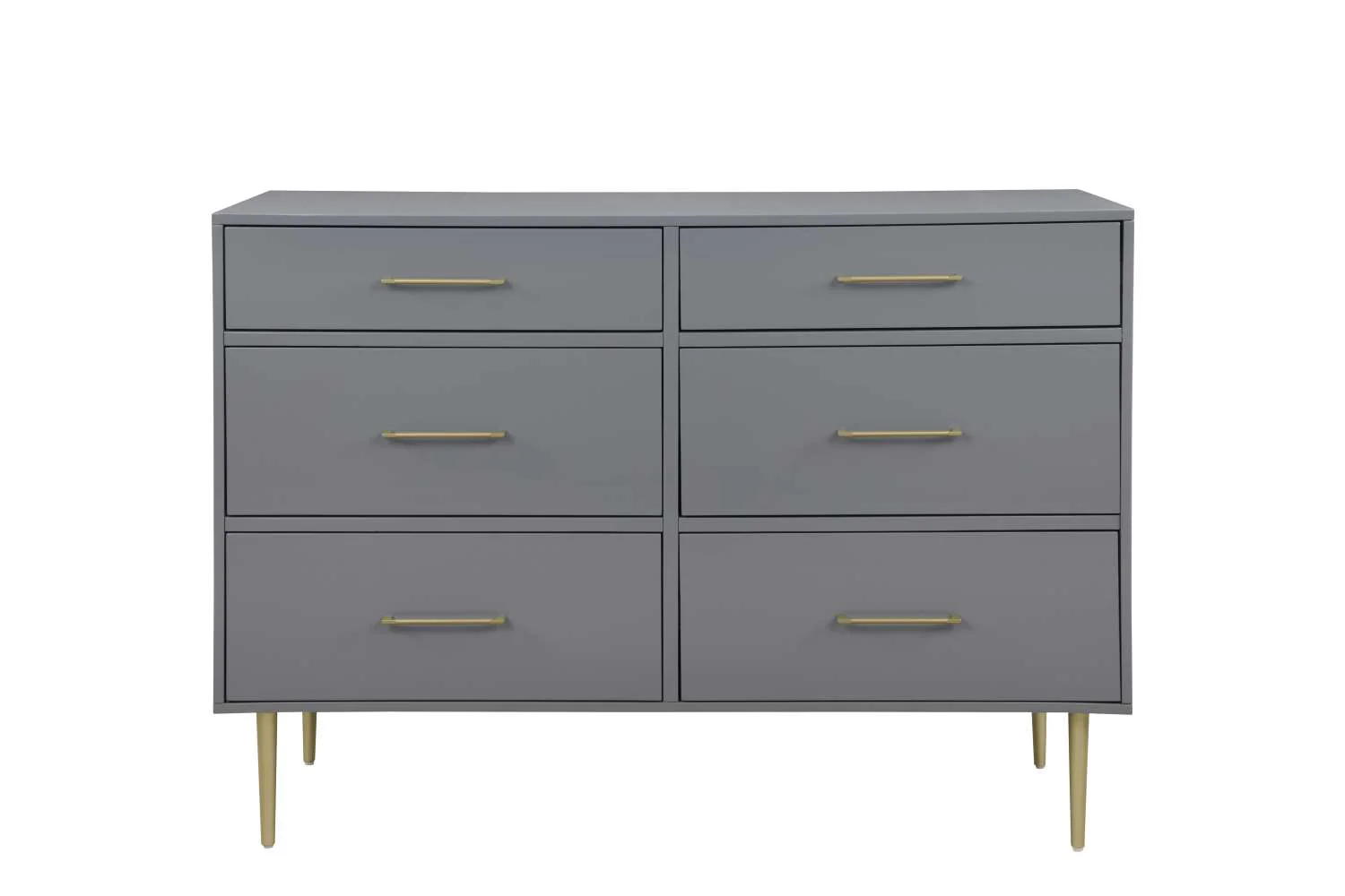 Valerie Glam 6-Drawer Dresser - Dark Grey - Image 3